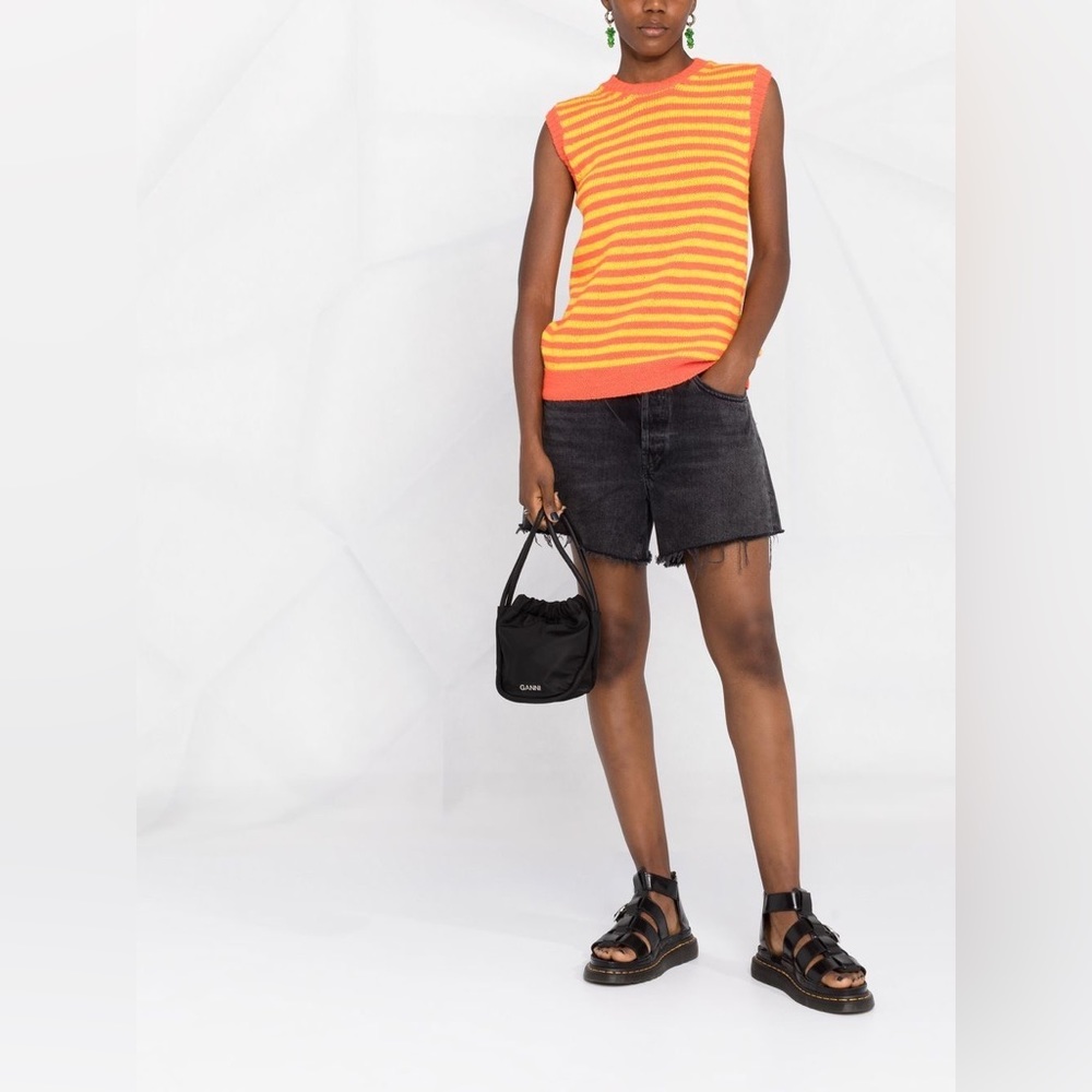 GANNI
logo-lettering bucket mini bag